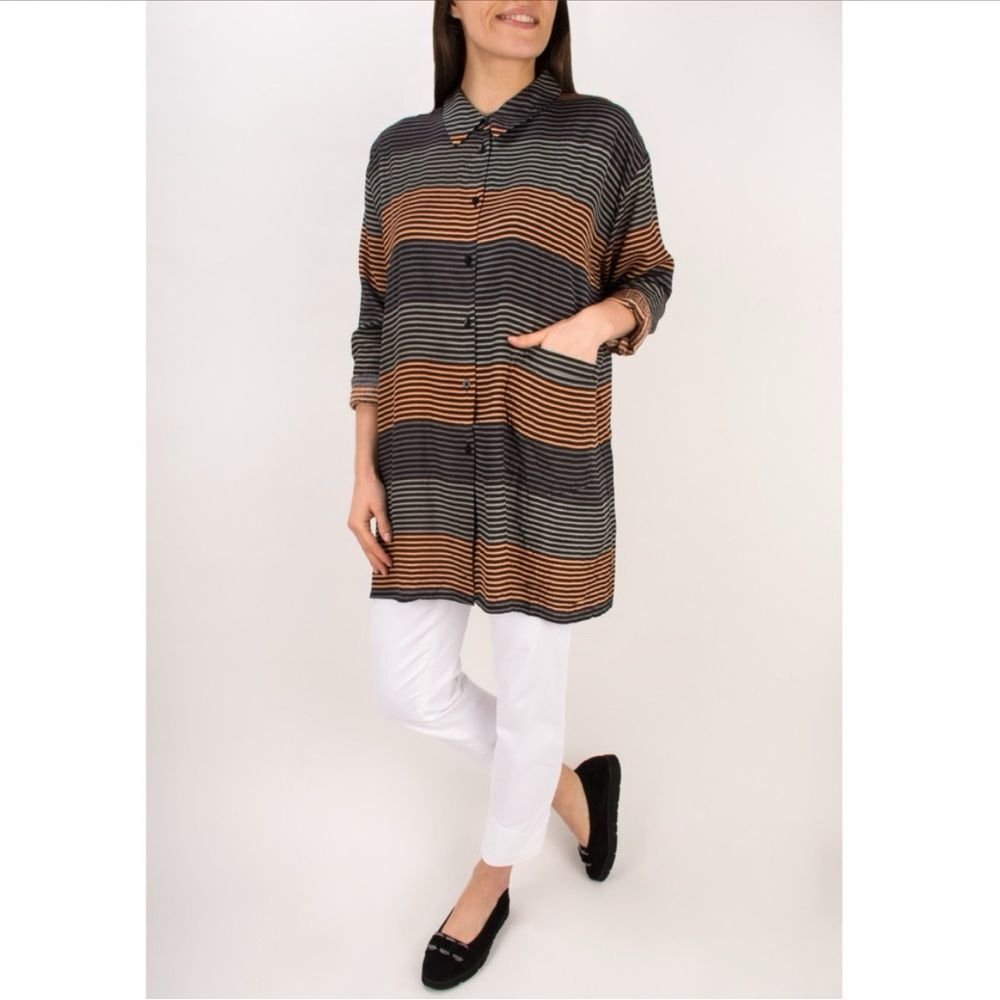 Masai Clothing Idons Stripe Oversize Blouse M NWOT